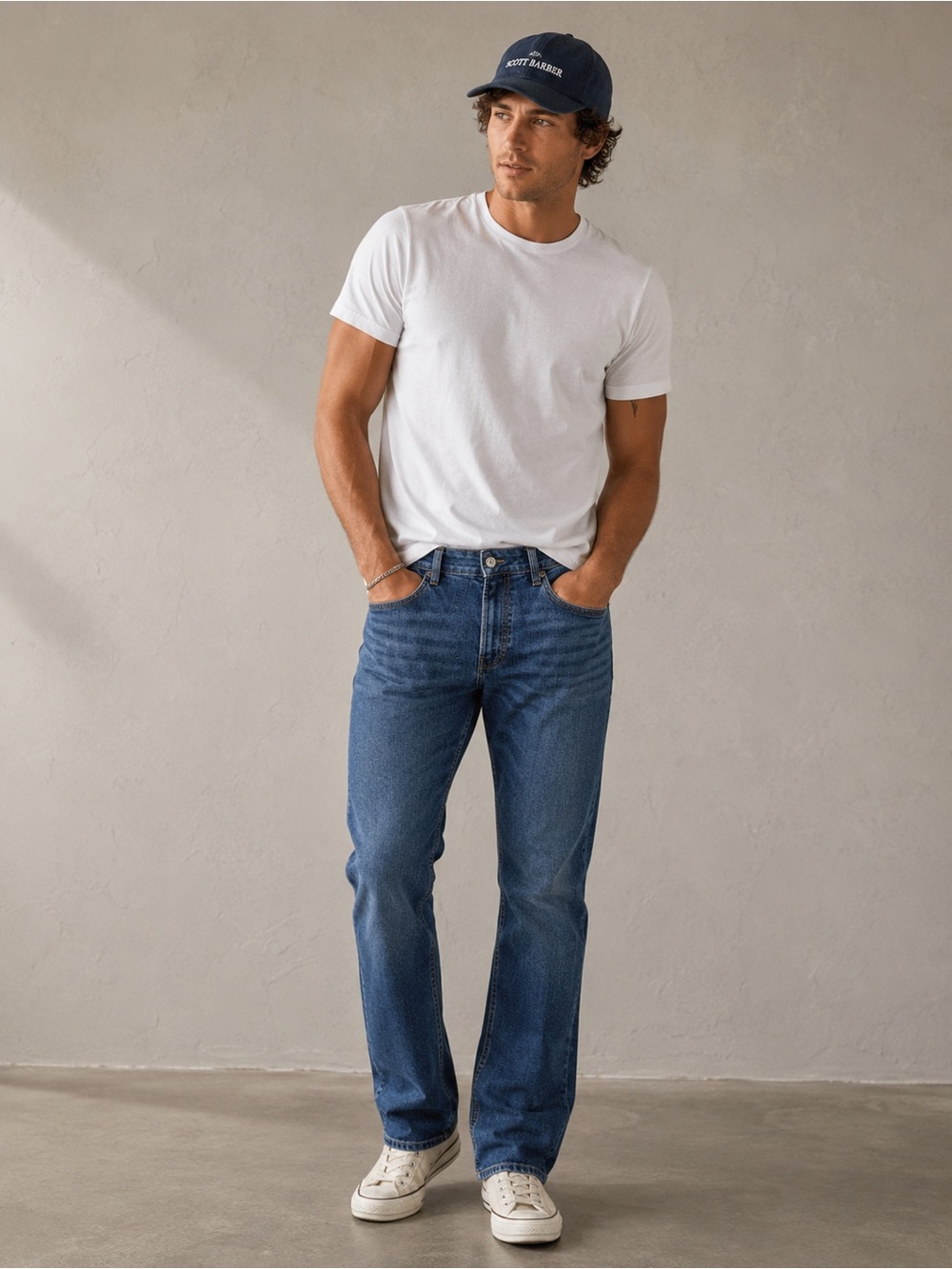 Scott Barber Straight Fit Premium Stretch Blue Denim Jeans